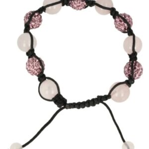 Roze kwarts glitter shamballa armband
