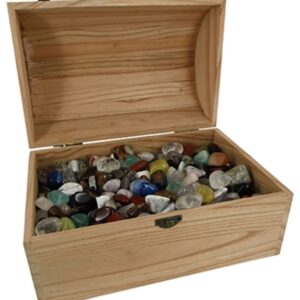 Trommelstenenmix in schatkist 3 kg.