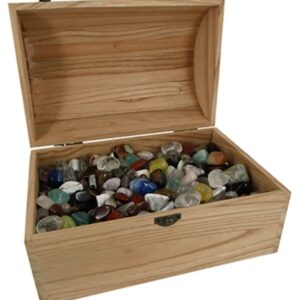 Trommelstenenmix in schatkist 5 kg.