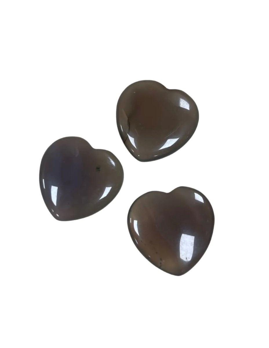 Agaat grijs edelsteen hart 25 mm - Afbeelding 3