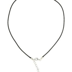 Halsketting zwart waskoord met verlengketting