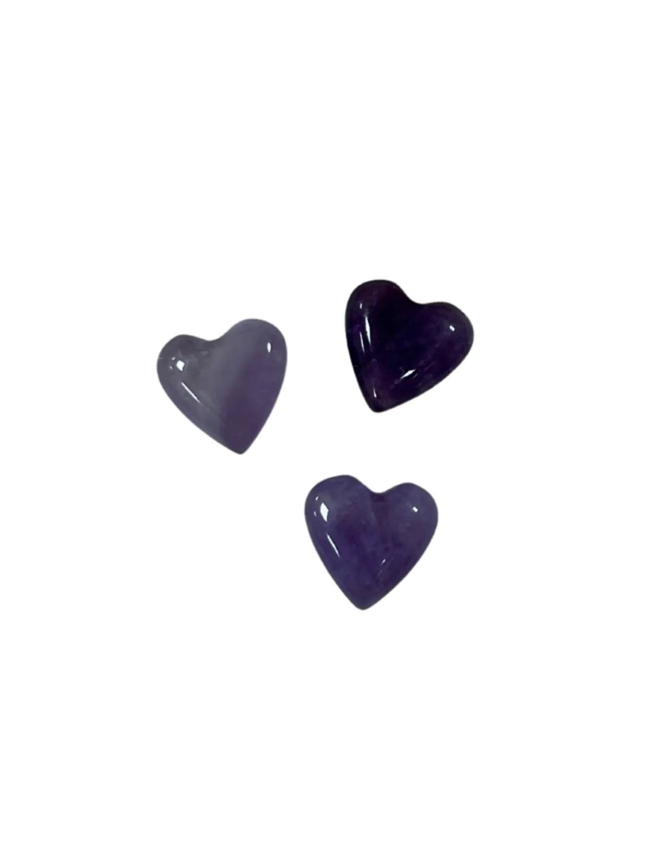 Amethist edelsteen hart 10 mm - Afbeelding 3
