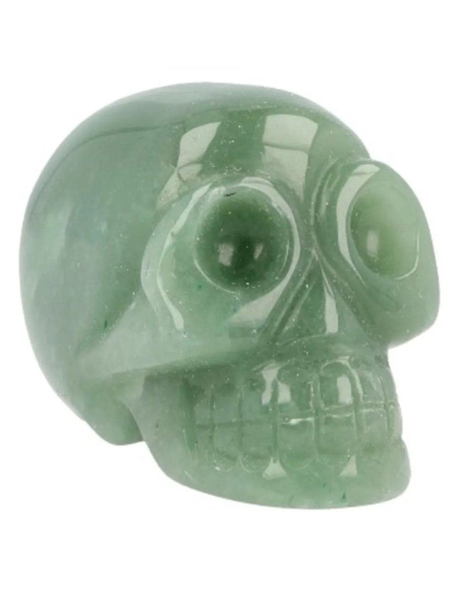 Aventurijn groen traveler schedel 60 mm - Afbeelding 4