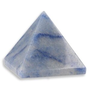 Blauwe kwarts piramide 25 mm edelsteen