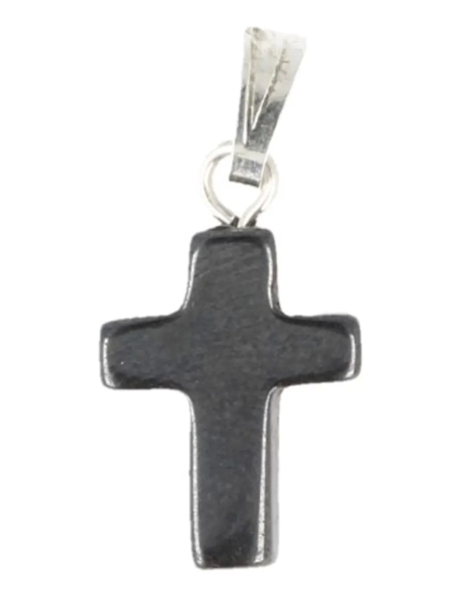 Hematiet kruis hanger 14 mm