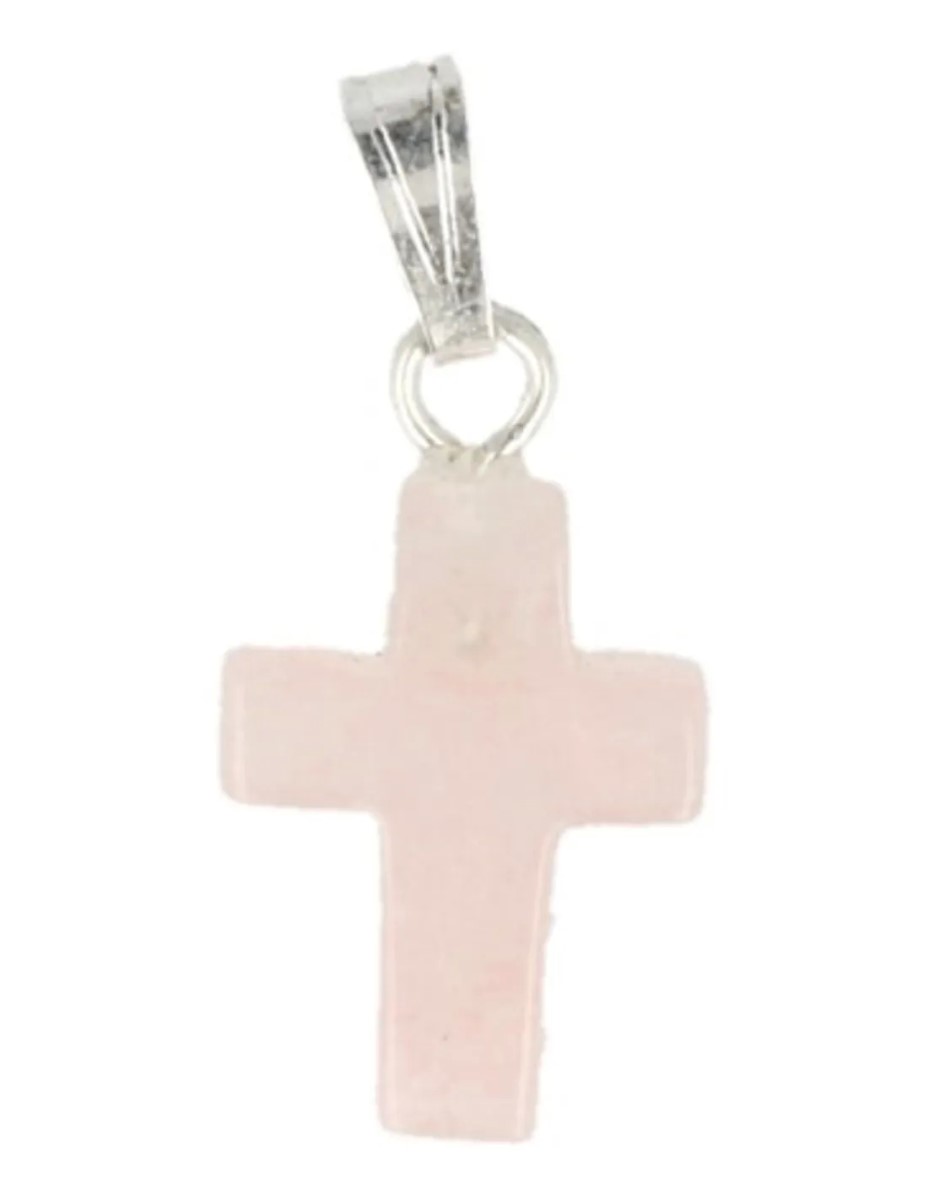 Roze kwarts kruis hanger 14 mm - Afbeelding 2