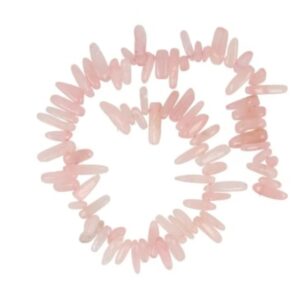 Roze kwarts longdrop kralen streng
