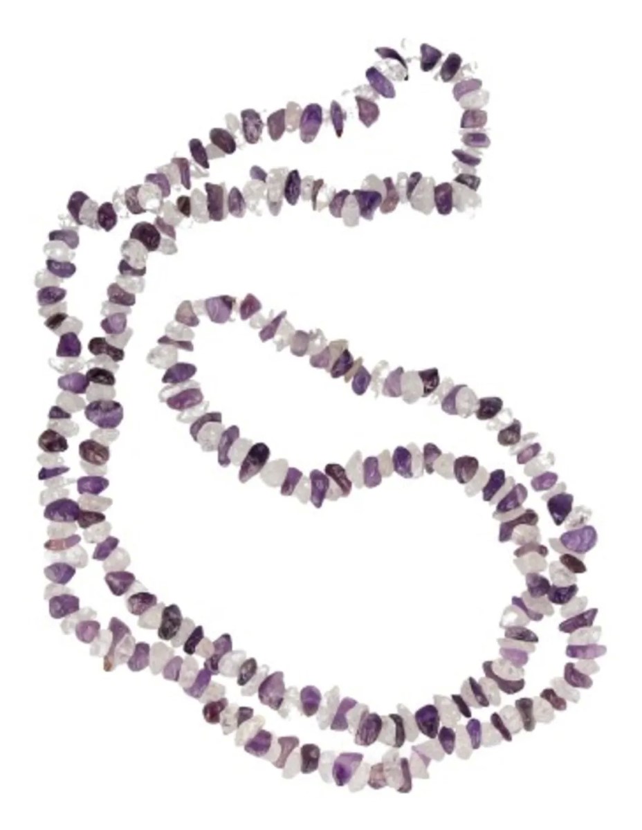 Amethist / Bergkristal splitketting lang - Afbeelding 2