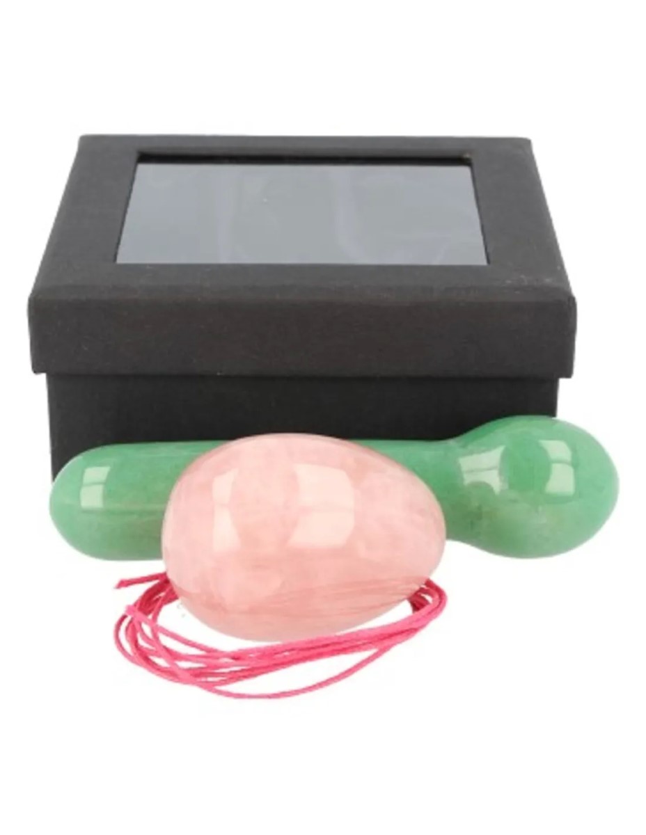 Yoni massage set Roze kwarts / Aventurijn groen - Afbeelding 4
