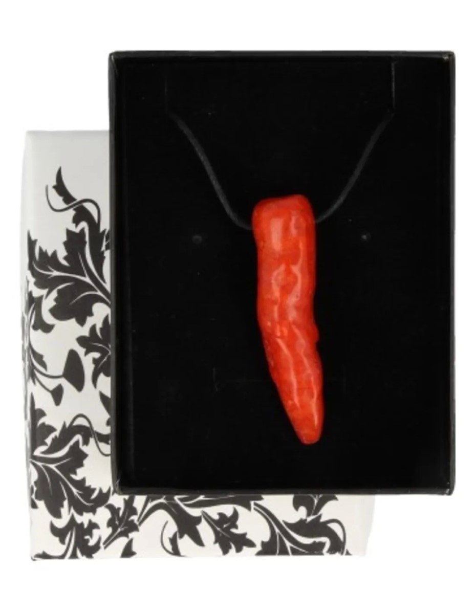 Chili Koraal hanger aan waskoord (imitatie) - Afbeelding 4