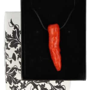 Chili Koraal hanger aan waskoord (imitatie)