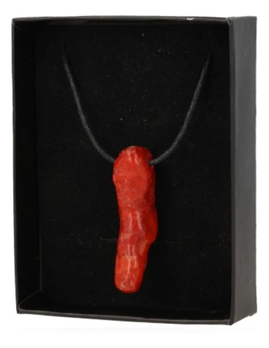 Chili Koraal hanger aan waskoord (imitatie) - Afbeelding 3