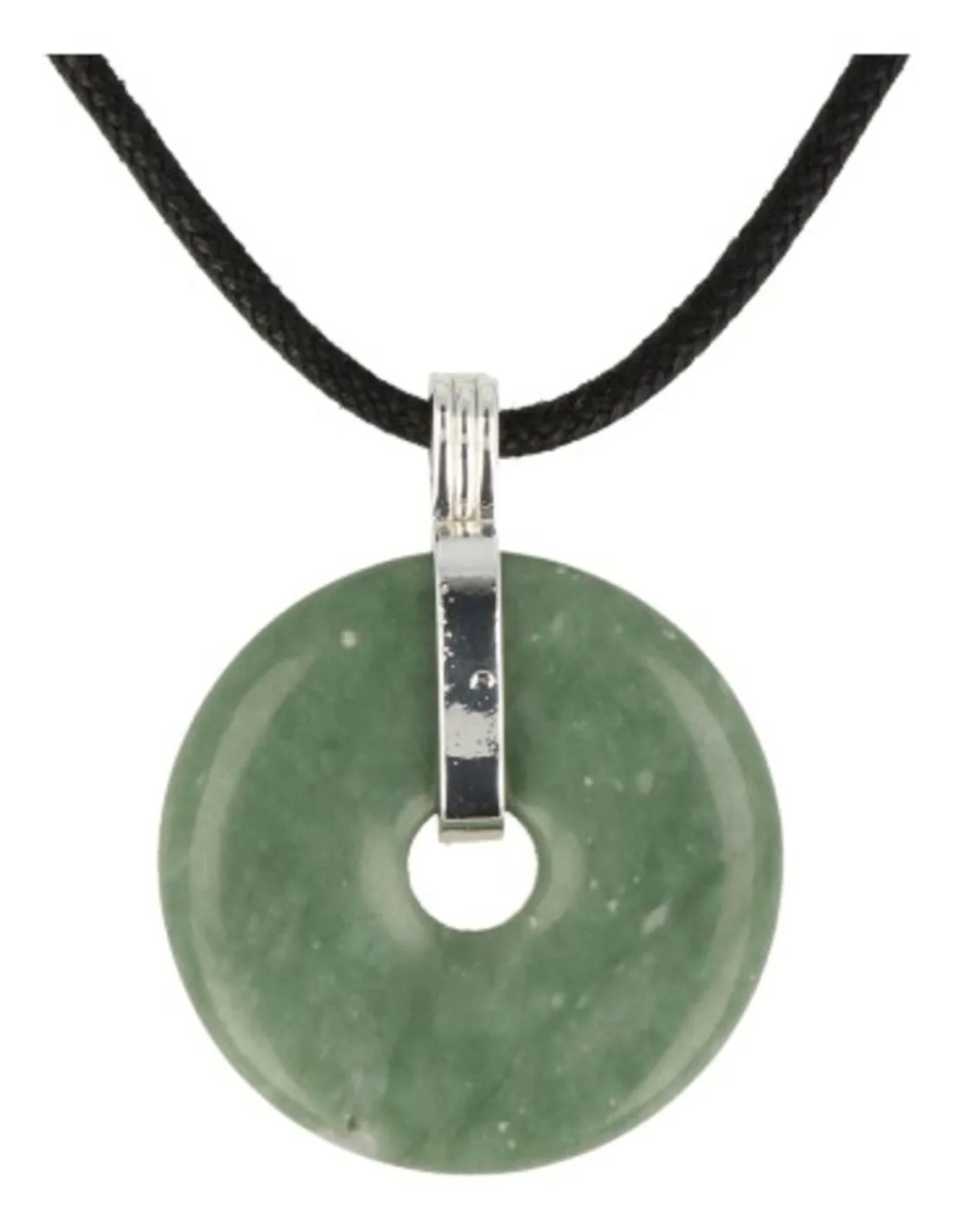 Chinese Jade donuthanger 30 mm aan koord - Afbeelding 4