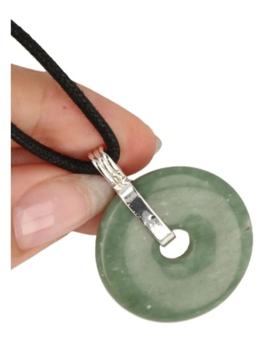 Chinese Jade donuthanger 30 mm aan koord - Afbeelding 6