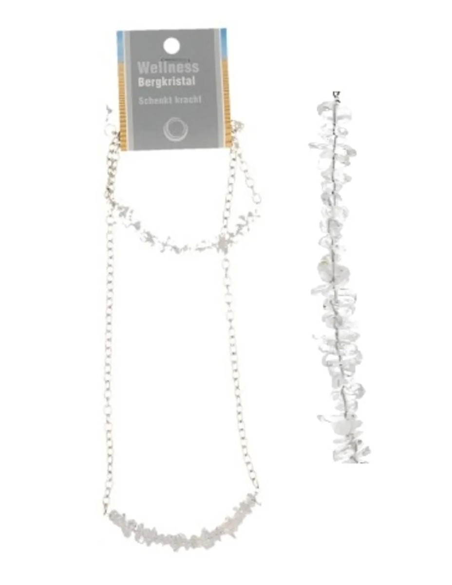 Bergkristal bar sieraden combi