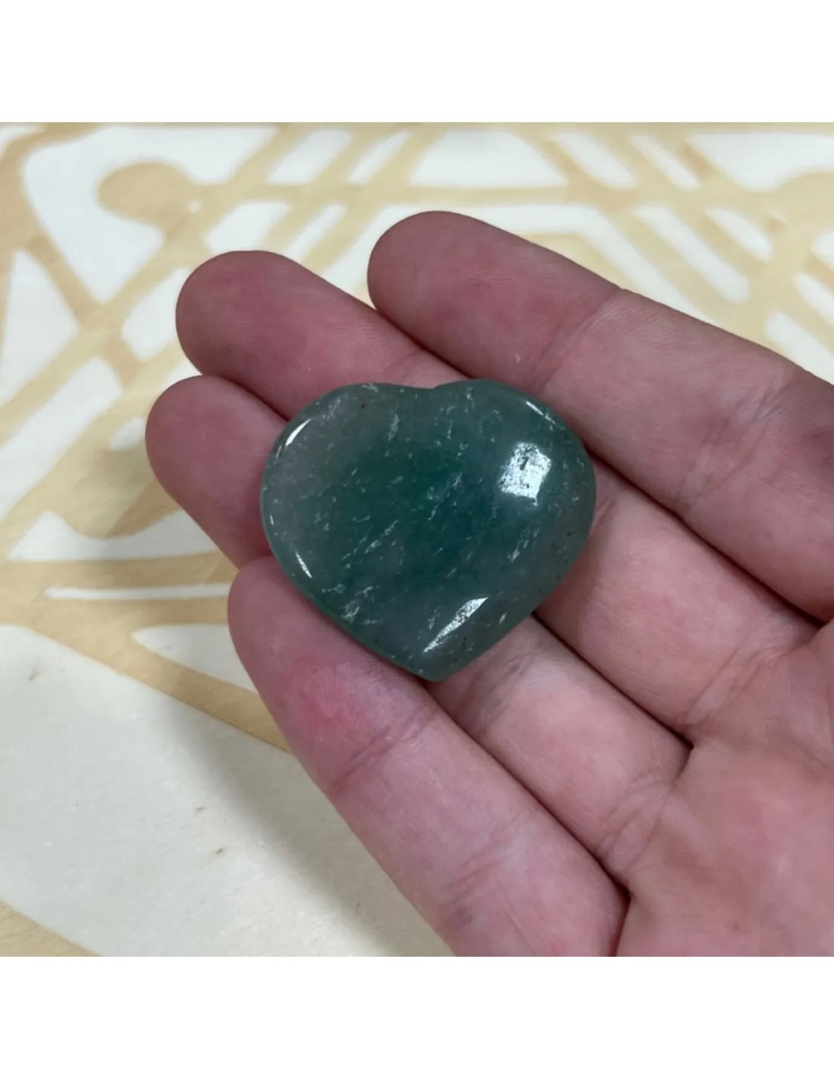 Aventurijn groen edelsteen hart 30 mm - Afbeelding 2
