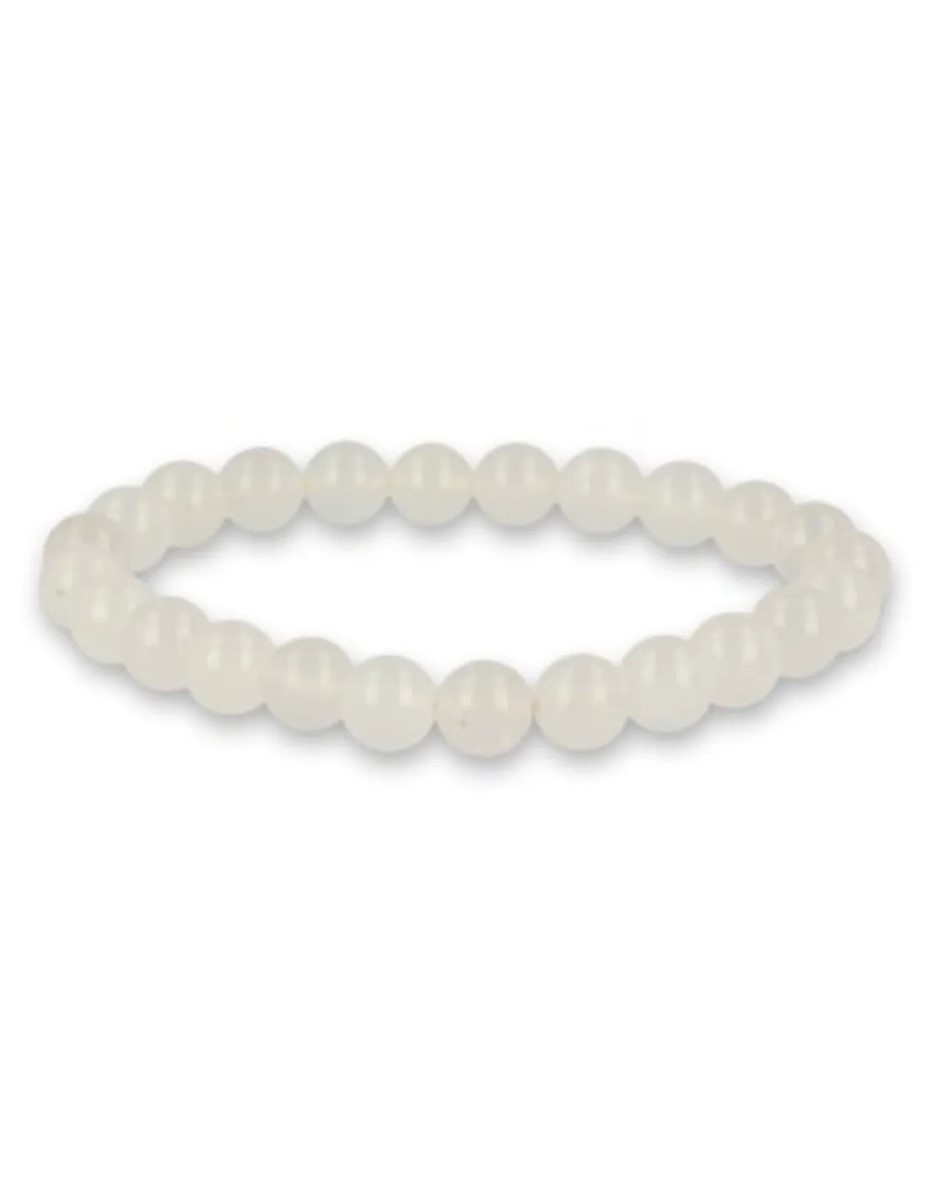 Jade wit kralenarmband 8 mm - Afbeelding 4