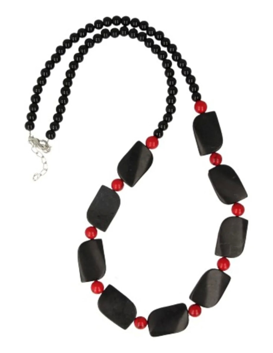 Ketting Onyx / Koraal (imitatie) - Afbeelding 4