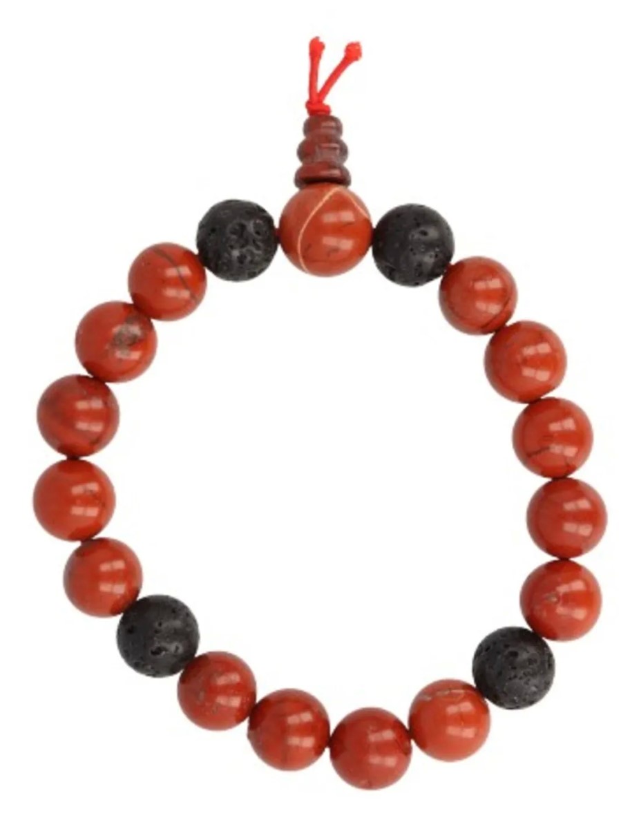 Jaspis rood powerbead mannen - extra lange armband - Afbeelding 3