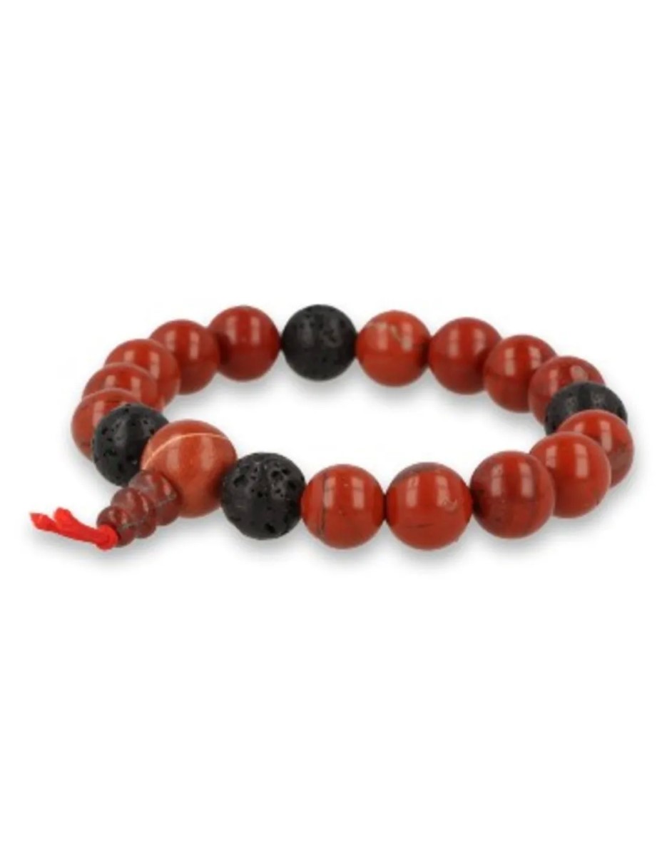 Jaspis rood powerbead mannen - extra lange armband - Afbeelding 4