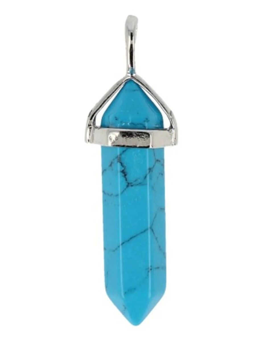 Howliet blauw dubbeleinder hanger (gekleurd) - Afbeelding 3