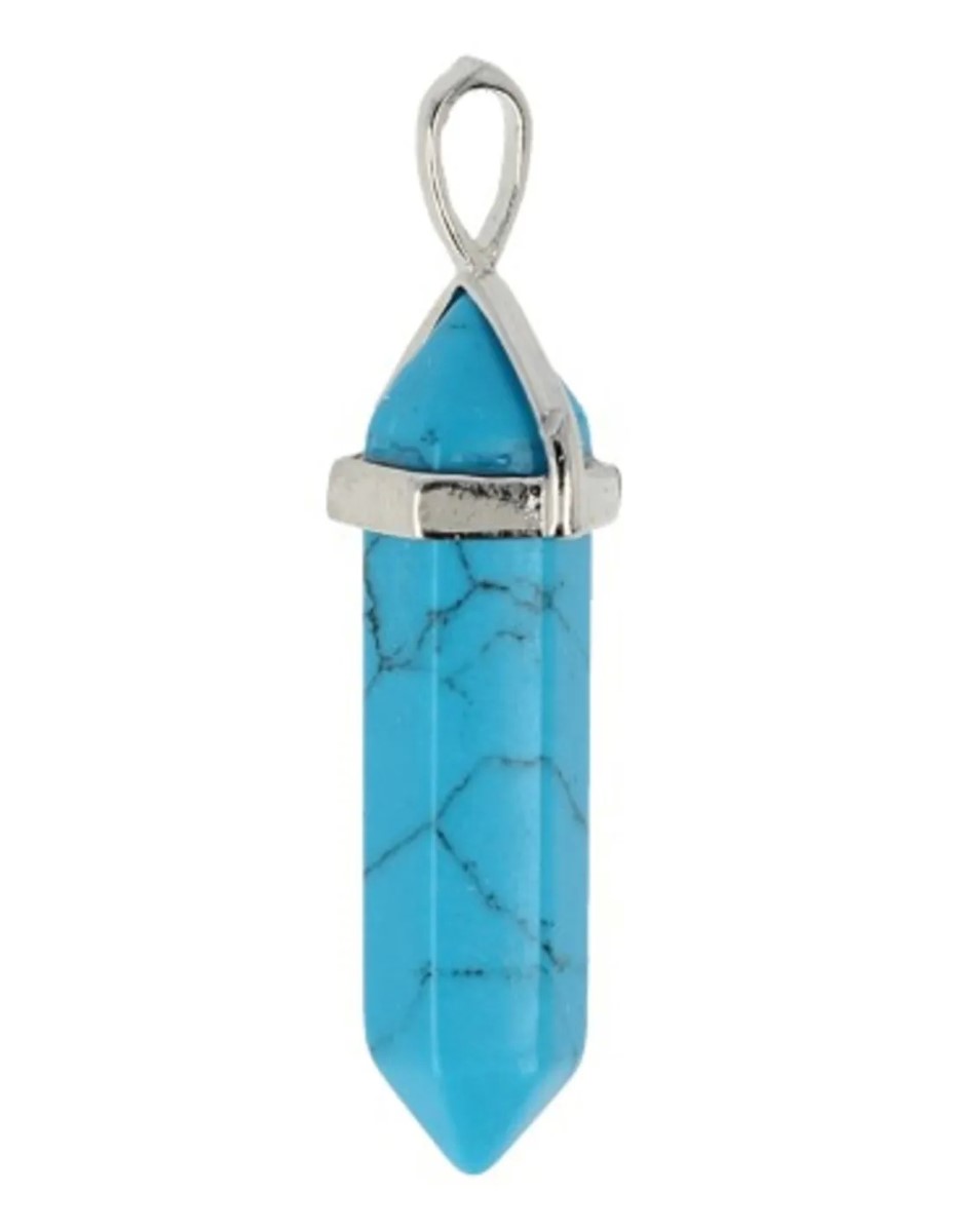 Howliet blauw dubbeleinder hanger (gekleurd) - Afbeelding 2