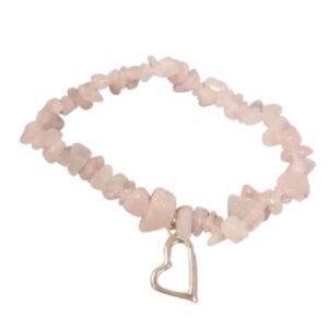Roze kwarts hart splitarmband