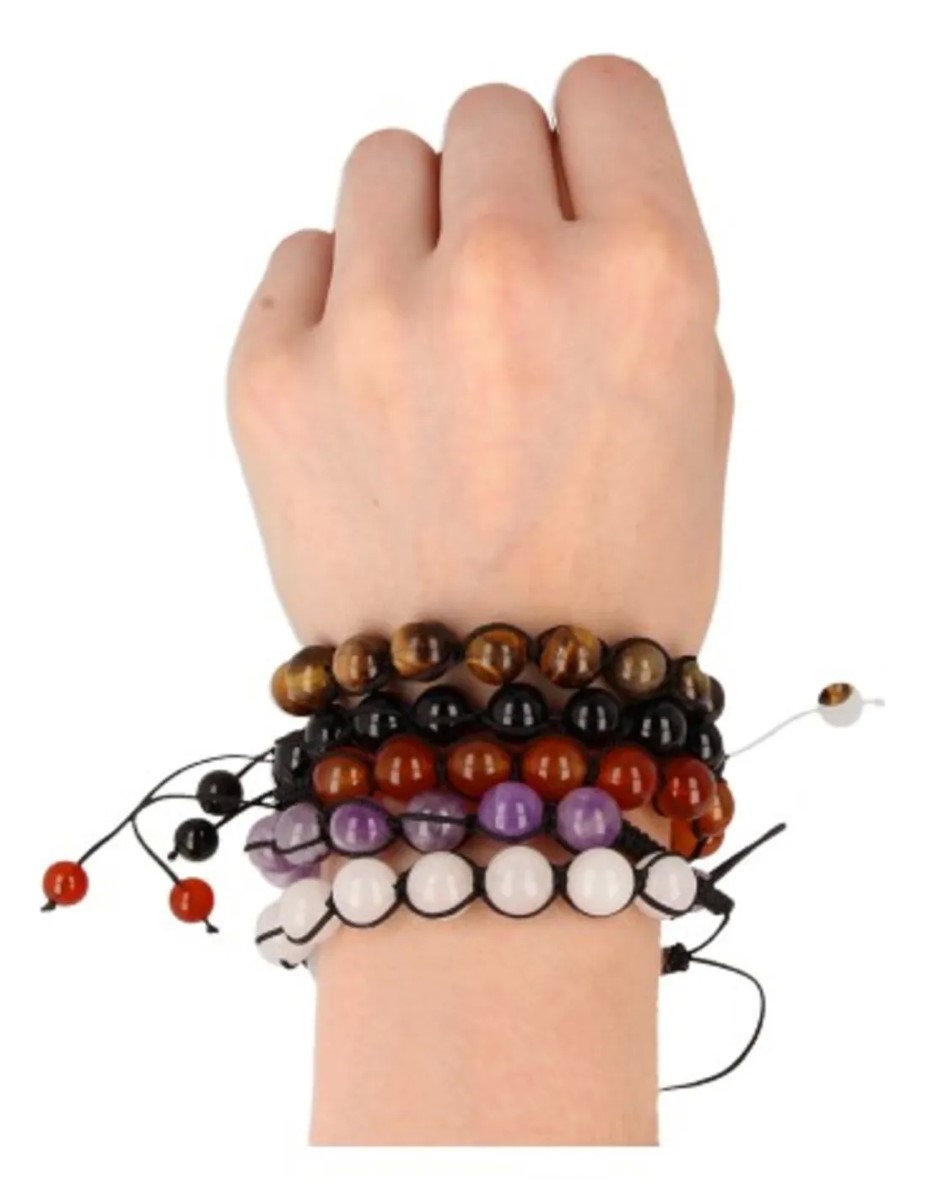 Jade wit shamballa armband 10 mm - Afbeelding 4