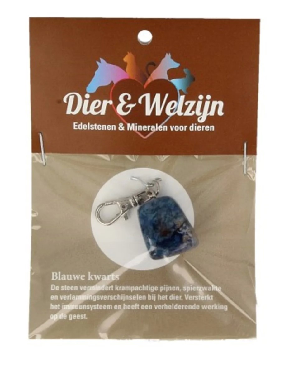 Blauwe kwarts halsband hanger Dier & Welzijn (bijgekleurd) - Afbeelding 2