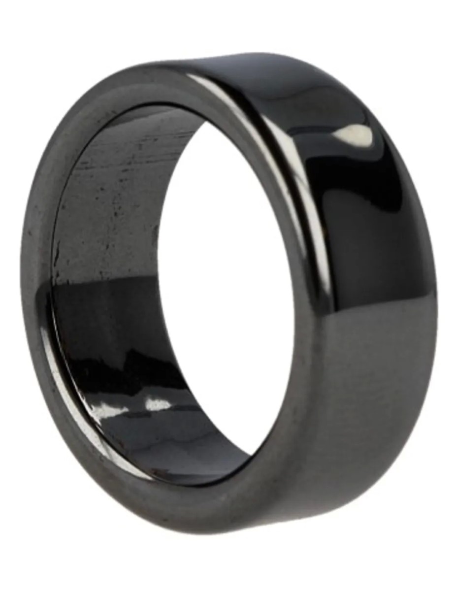 Hematiet edelsteen ring plat 8 mm - 17