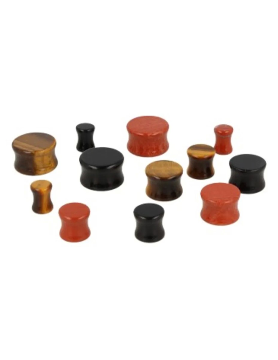 Plug oorpiercing 16 mm Jaspis rood - Afbeelding 3