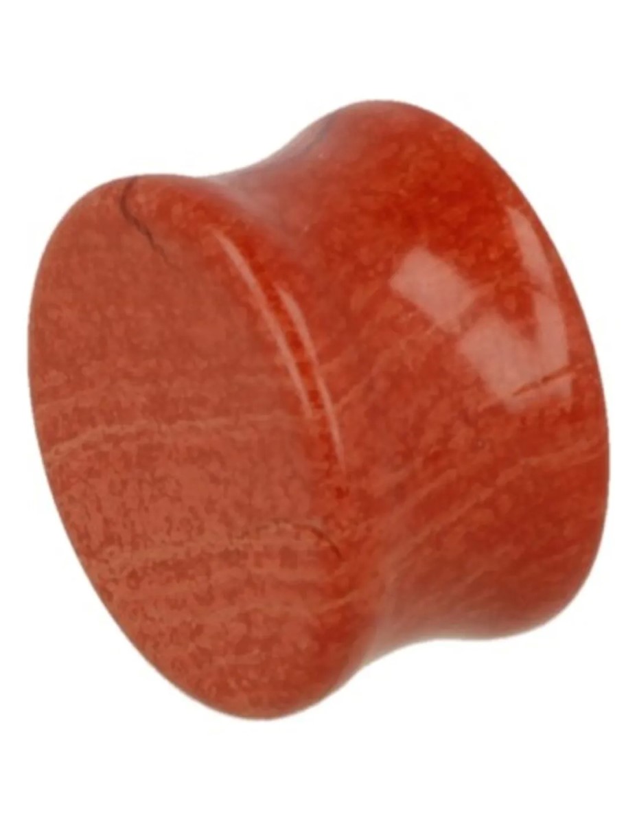 Plug oorpiercing 20 mm Jaspis rood - Afbeelding 2