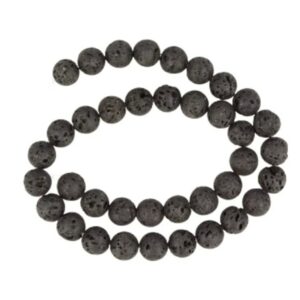 Lavasteen 10 mm kralen streng