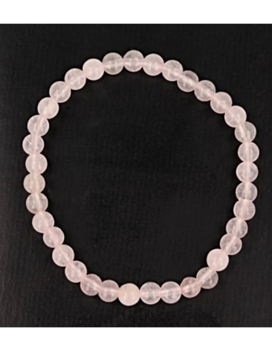Roze kwarts kralen kinderarmbandje 4 mm