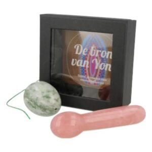 Yoni massage set Serpentijn Jade / Roze kwarts