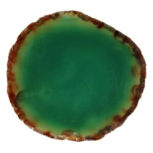 Agaatschijf groen klein 6-10 cm (gekleurd)