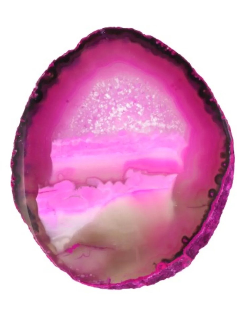 Agaatschijf roze middel 10-15 cm (gekleurd)