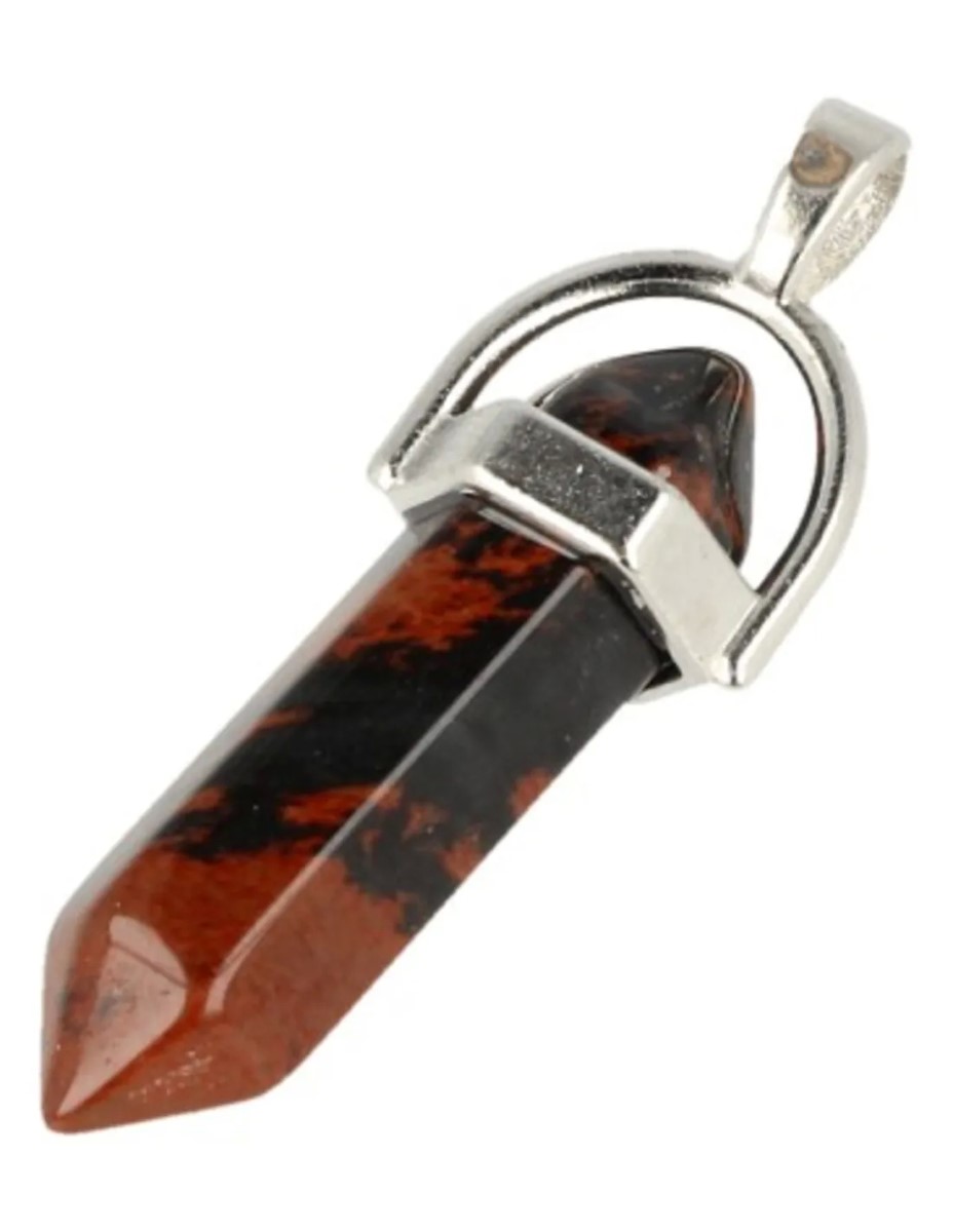 Obsidaan mahonie dubbeleinder hanger