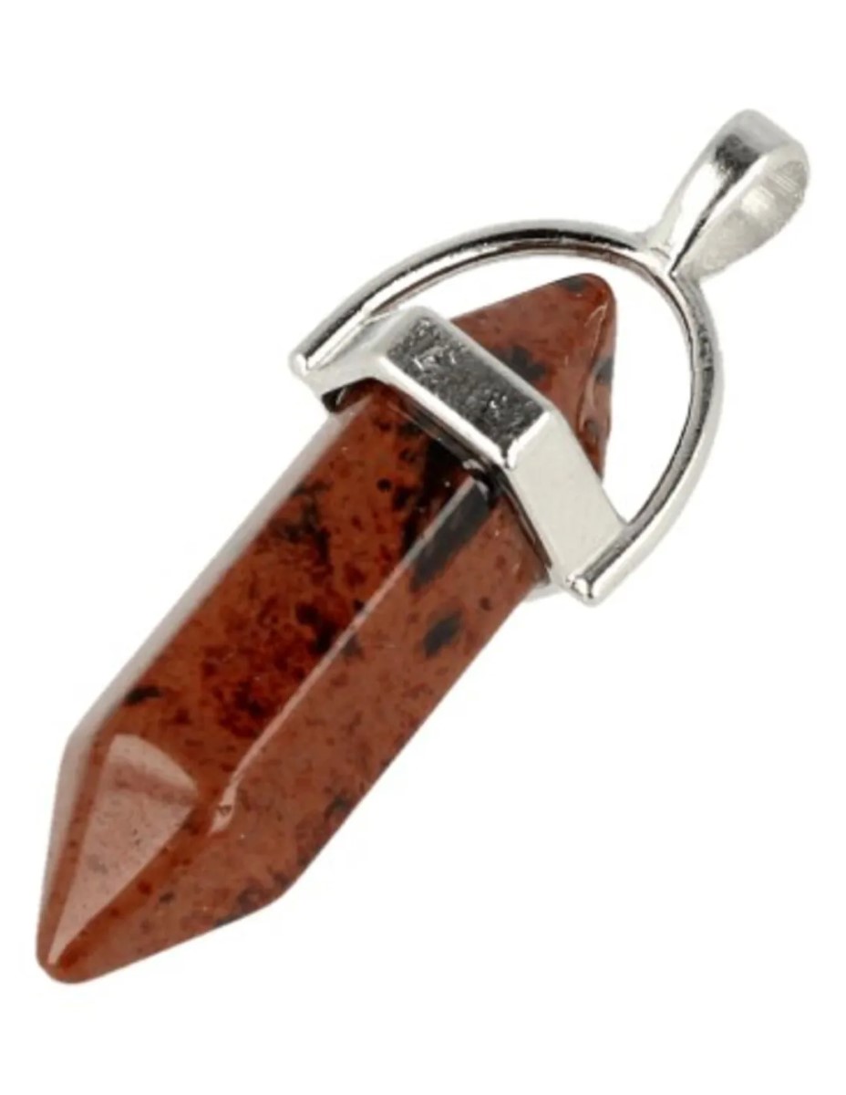 Obsidaan mahonie dubbeleinder hanger - Afbeelding 2