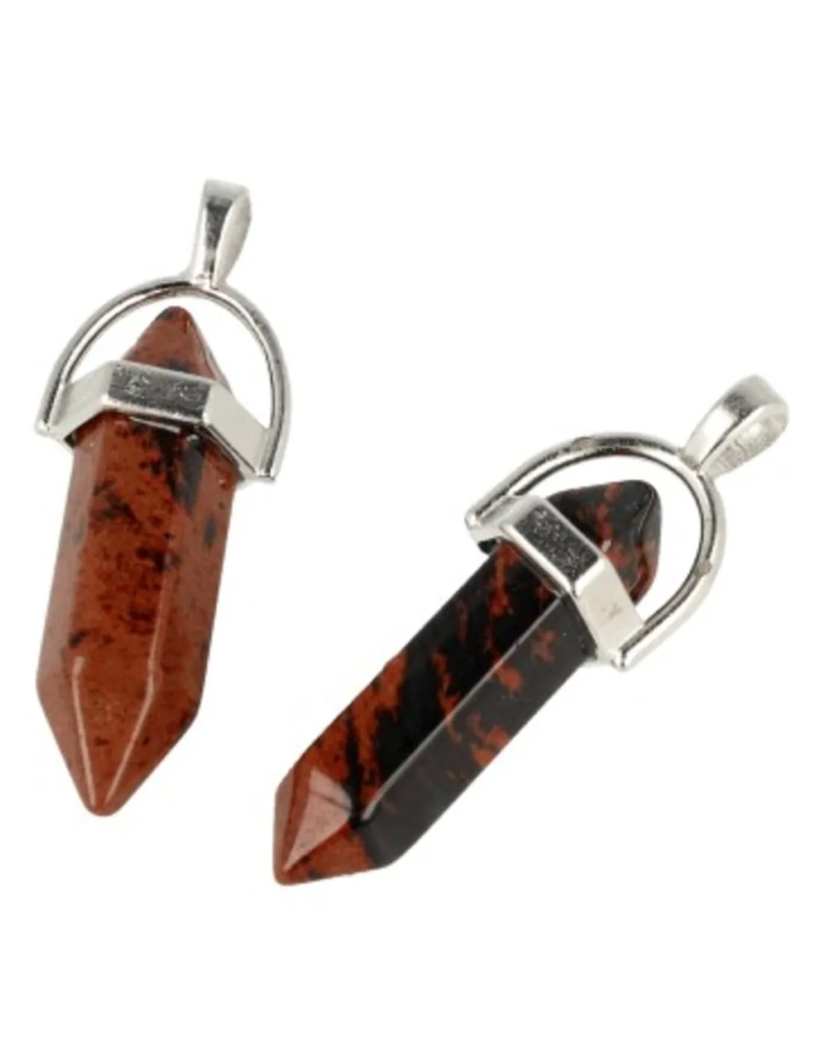 Obsidaan mahonie dubbeleinder hanger - Afbeelding 3
