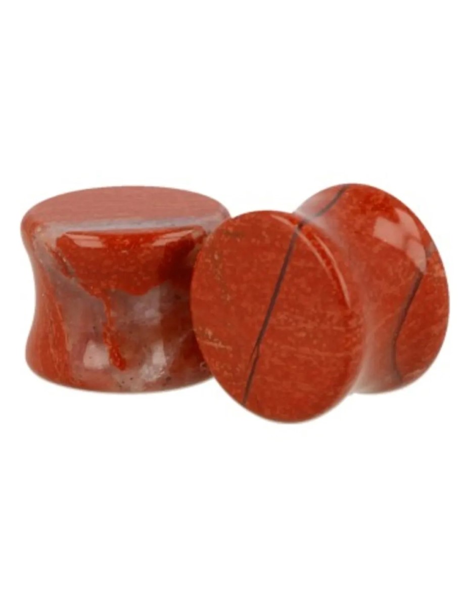 Plug oorpiercing per paar 16 mm Jaspis rood