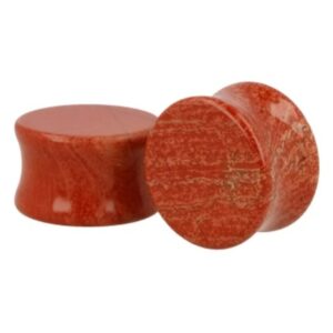 Plug oorpiercing per paar 20 mm Jaspis rood