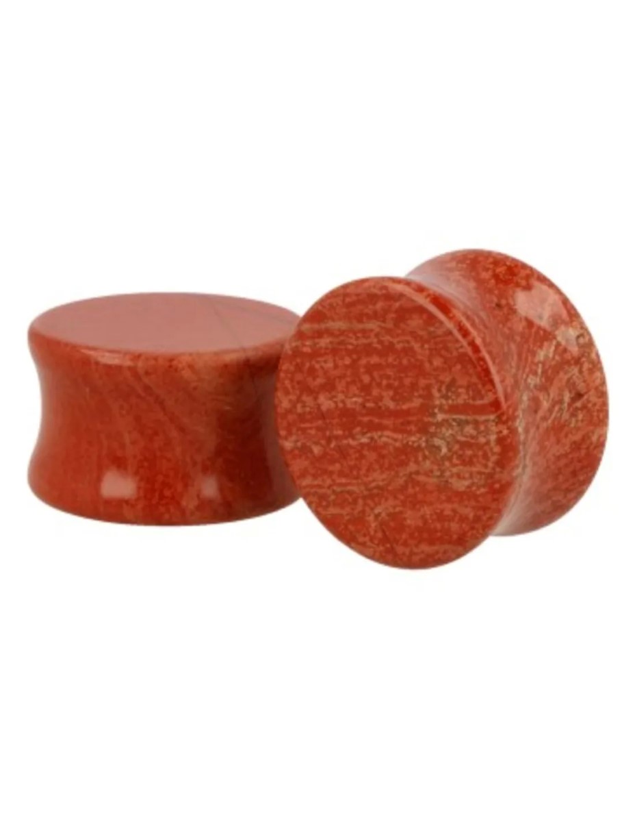 Plug oorpiercing per paar 20 mm Jaspis rood