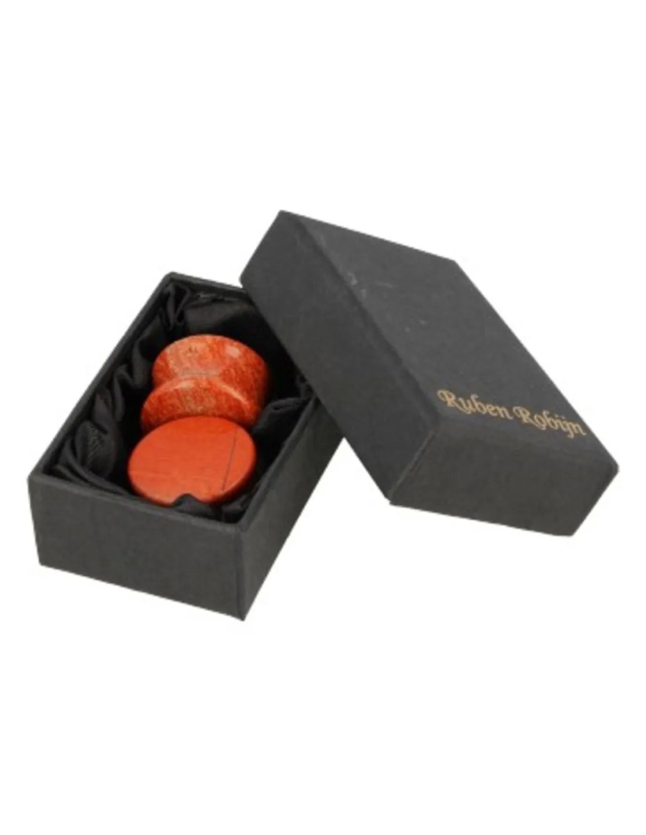 Plug oorpiercing per paar 20 mm Jaspis rood - Afbeelding 2