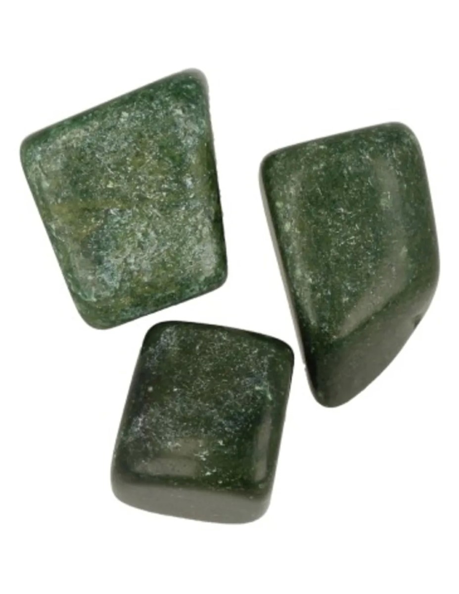 Verdiet 3 st. trommelstenen (Afr. Jade)
