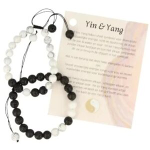 Shamballa armbanden set yin/yang in buidel