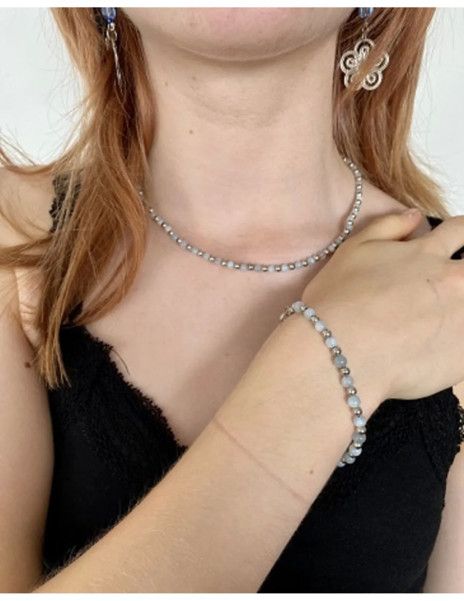 Aquamarijn Ibiza love armband - Afbeelding 2