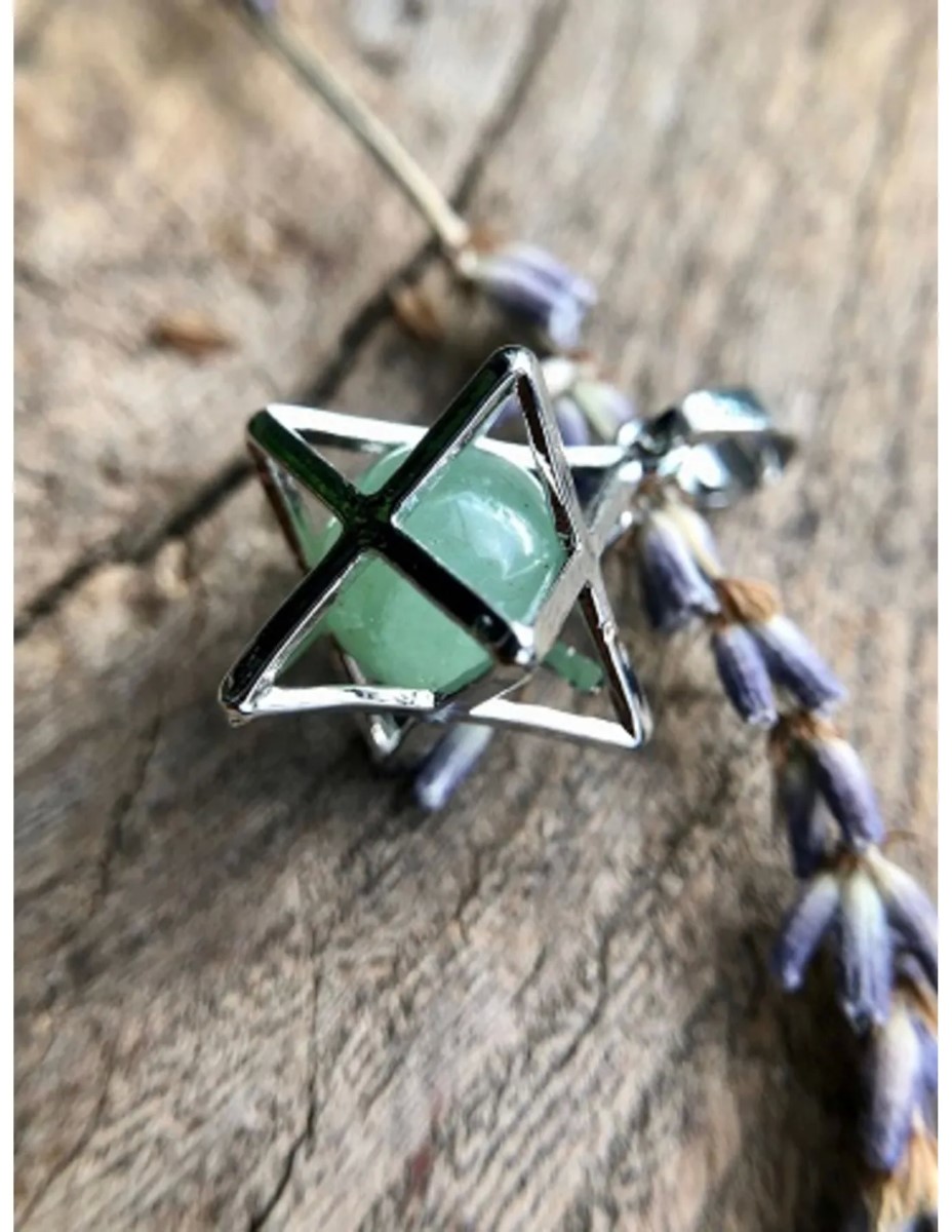Aventurijn groen Merkabah kooihanger - Afbeelding 2