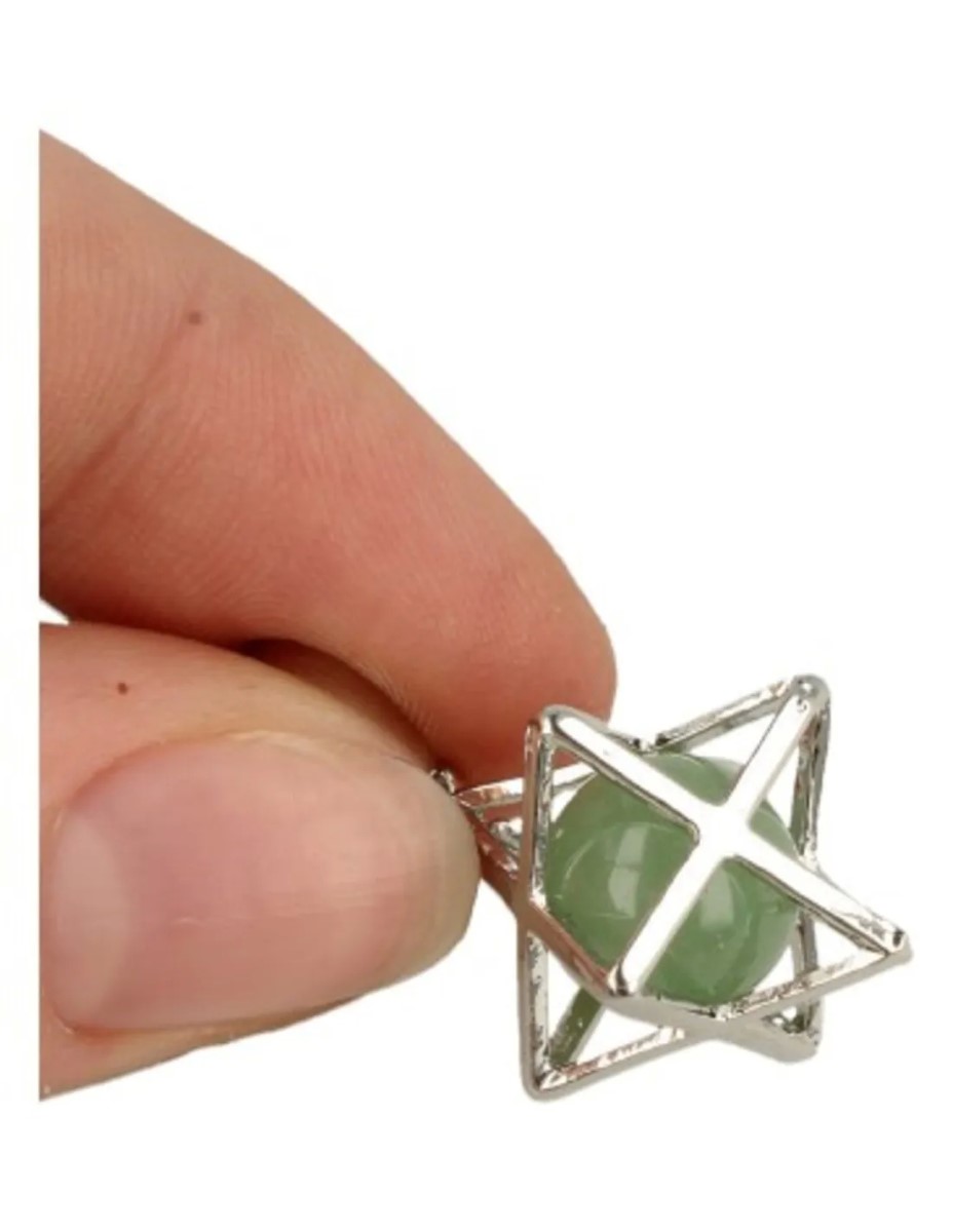 Aventurijn groen Merkabah kooihanger - Afbeelding 3