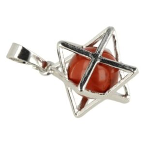 Jaspis rood Merkabah kooihanger